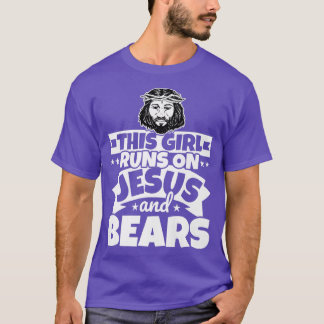 Girl springa på Jesus och Bears Premium T Shirt