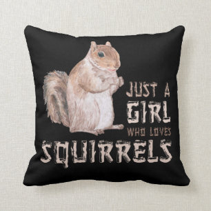 Girl Squirrel Älskare Kudde