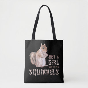 Girl Squirrel Älskare Tygkasse