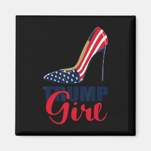 Girl Stilettos High Heel American Flagga Trump 202 Magnet