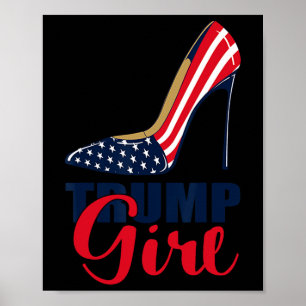 Girl Stilettos High Heel American Flagga Trump 202 Poster