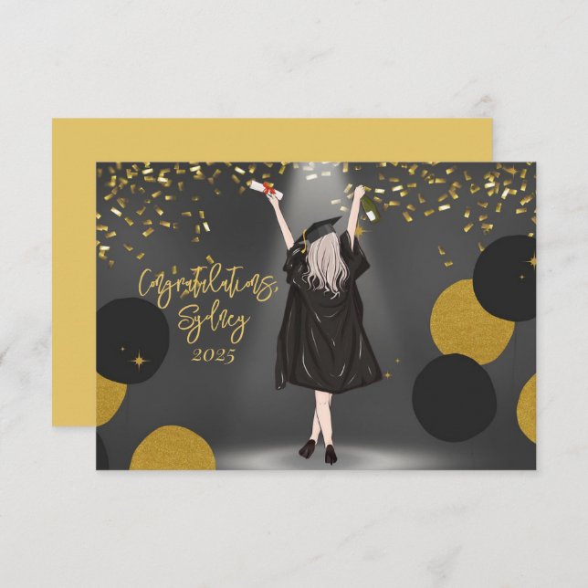 Girl Studenten Grattiss (Fram/baksida)