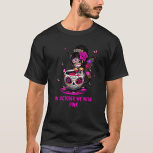 Girl Sugar Skull Fairy in oktober Vi Bära Rosa Bre T Shirt