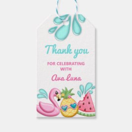 Girl Summer Beach Birthday Favor Presentetikett