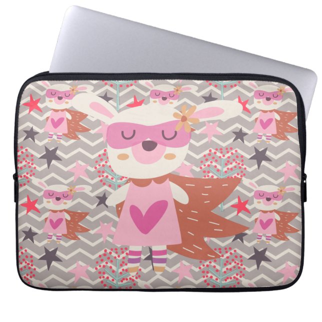 Girl Superhjälte Bunny Laptop Fodral (Framsidan)
