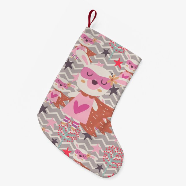 Girl Superhjälte Bunny Liten Julstrumpa (Framsidan (Hängande))