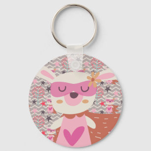 Girl Superhjälte Bunny Nyckelring