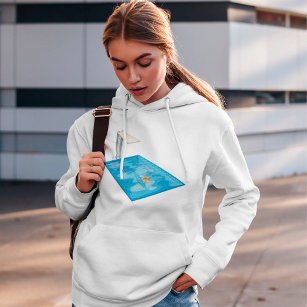 Girl Swimming in A Bassäng Hoodie T Shirt