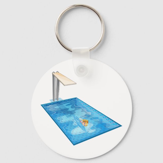 Girl Swimming Nyckelring (Framsida)