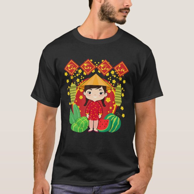 Girl Tan Tai Tan Loc | Vietnams nyår T Shirt (Framsida)