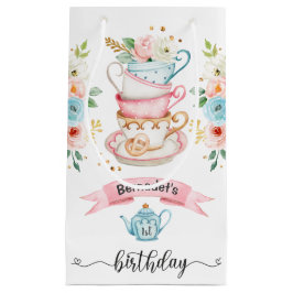 Girl Tea Party Birthday Small Gift Bag