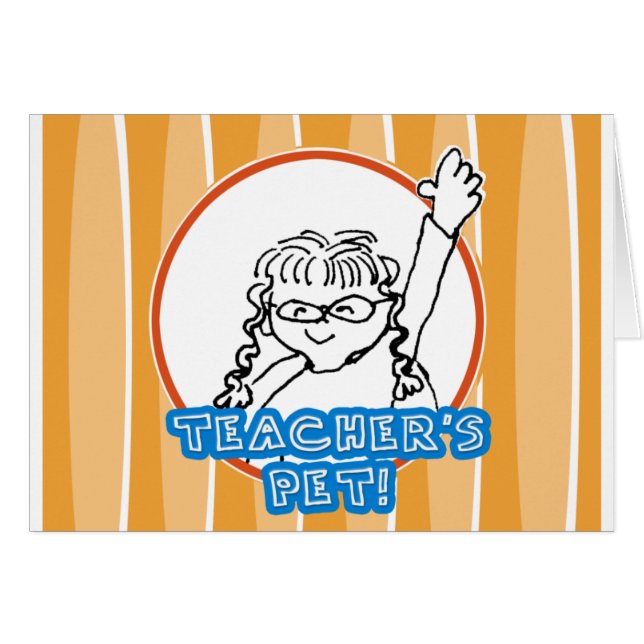 Girl Teacher's Pet Hälsningskort (Framsidan Horizontal)