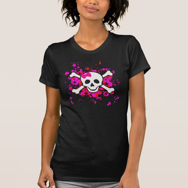 Girl Tecknad Skull Tee (Framsida)