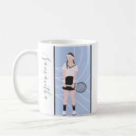 Girl Tennis Player Personlig Player Coach Namn Kaffemugg