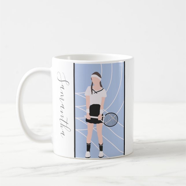 Girl Tennis Player Personlig Player Coach Namn Kaffemugg (Vänster)
