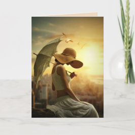 GIRL THINKER BLANK ALL-TILLFÄLLE-KORT TACK KORT