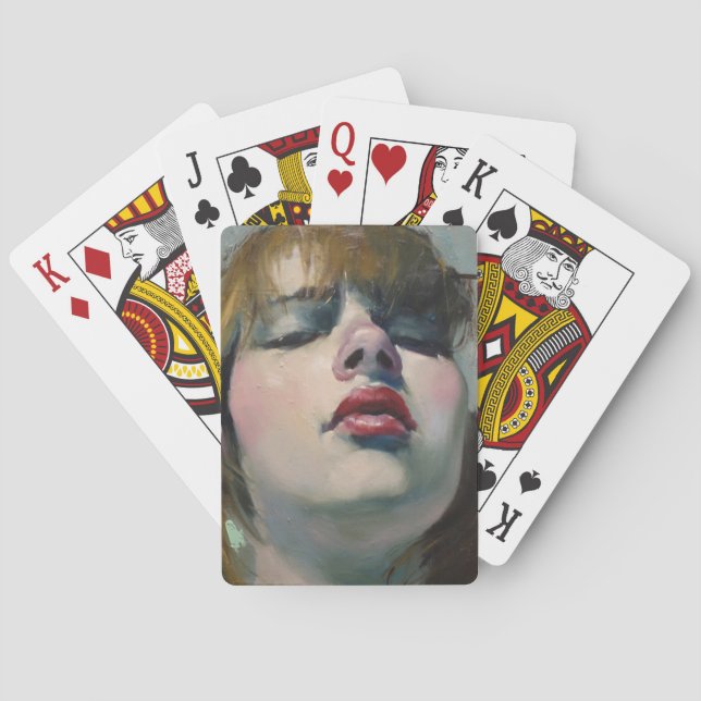 Girl Tittar ner (av Malcolm T. Liepke) Casinokort (Baksidan)