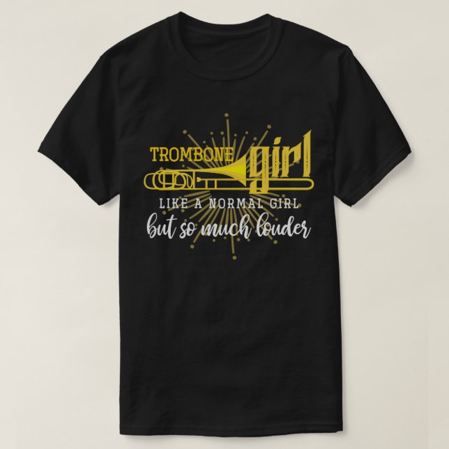 Girl Trombonist Trombone T Shirt (Design framsida)