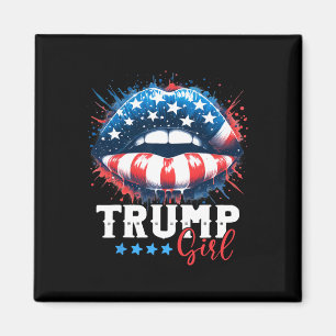 Girl Trump 2024 Val US American Flagga Magnet