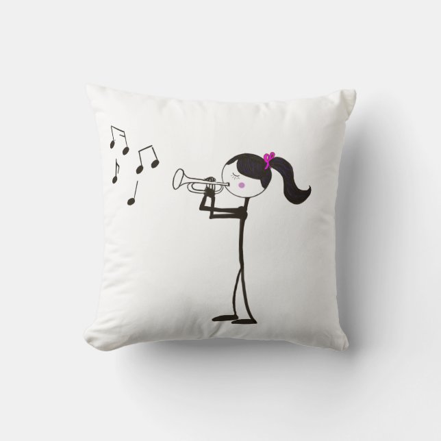 Girl Trumpet Player Kudde (Framsida)