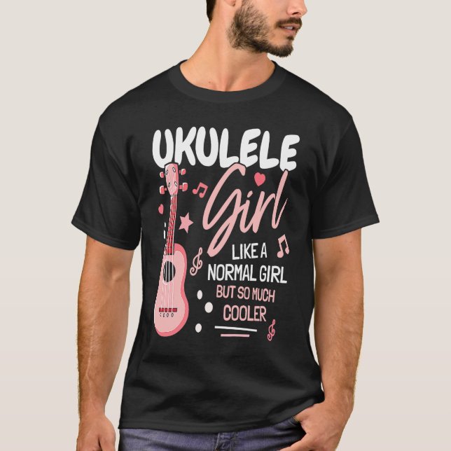 Girl Ukulele Player I Women Ukulele I Daughter Uku T Shirt (Framsida)