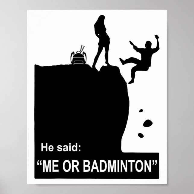 Girl Välj Badminton istället Boy Poster (Framsidan)