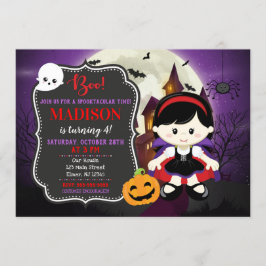 Girl Vampire Halloween Birthday-inbjudan Inbjudningar