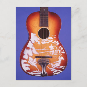 Girl Vatten Skiing Bevalt Guitar Art-vykort Vykort
