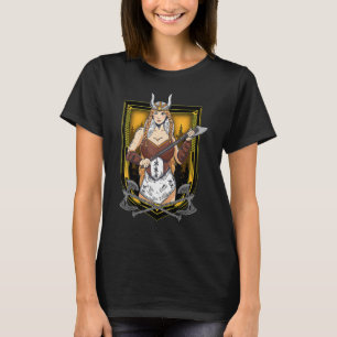 Girl Viking Woman Warrior Queen Nordic Medieval Fa T Shirt