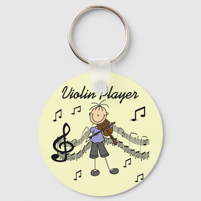Girl Violin Player Tshirts och Gifts Nyckelring (Framsida)