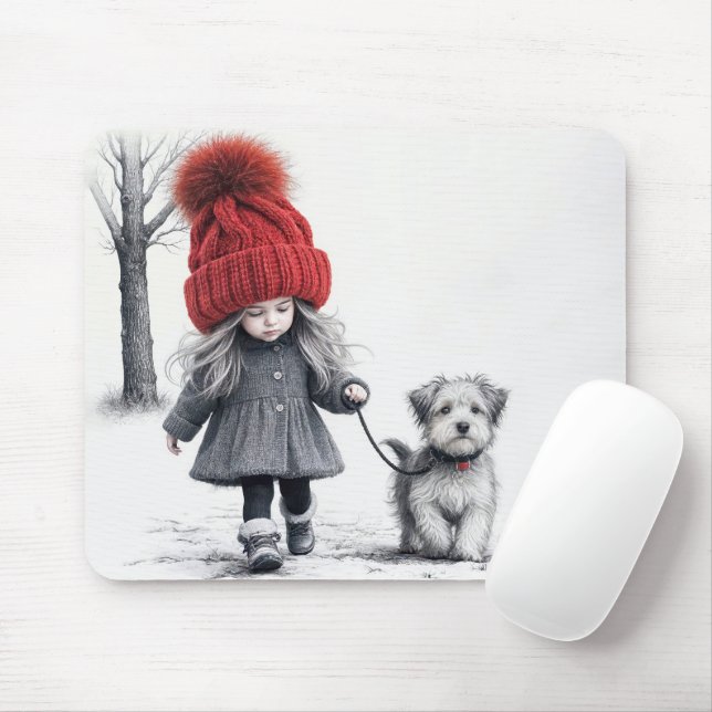 Girl Walking Hennes Hund Musmatta (Med mus)