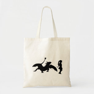 Girl Walking her Pet Dragon Funny Gag Gift Idea Tygkasse