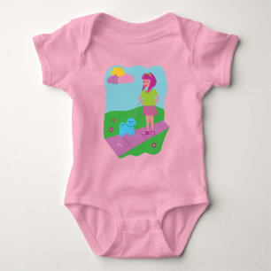 Girl Walking Hund T Shirt