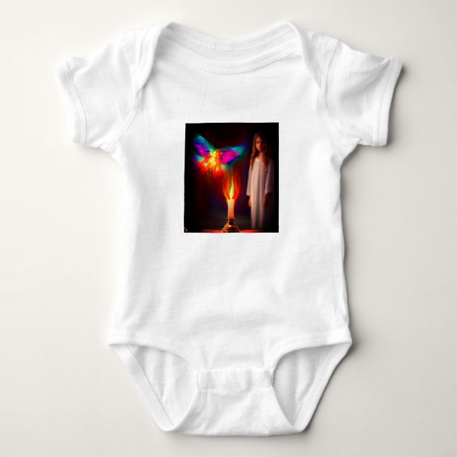 Girl Watching Butterfly T Shirt (Framsida)