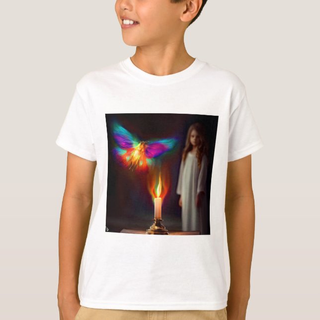 Girl Watching Butterfly T Shirt (Framsida)