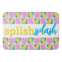 Girl Watercolor Rubber Duck Splish Splash Checker