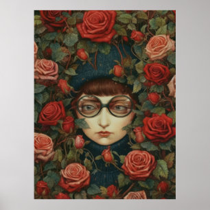 Girl Wearing Goggles och Ro Art Poster