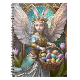 Girl Wearing Påskhare Angel Costume Anteckningsbok