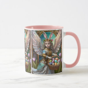 Girl Wearing Påskhare Angel Costume Mugg