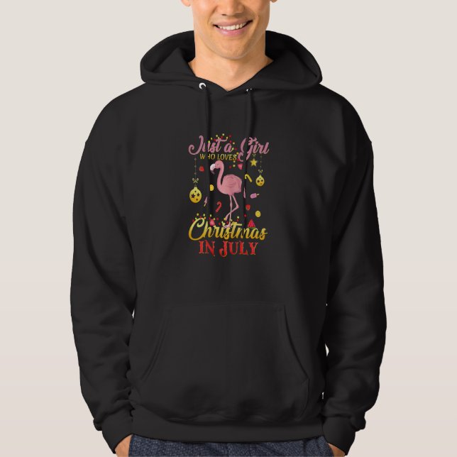 Girl Who Loves Christmas In July Beach Summer Chri Hoodie (Framsida)
