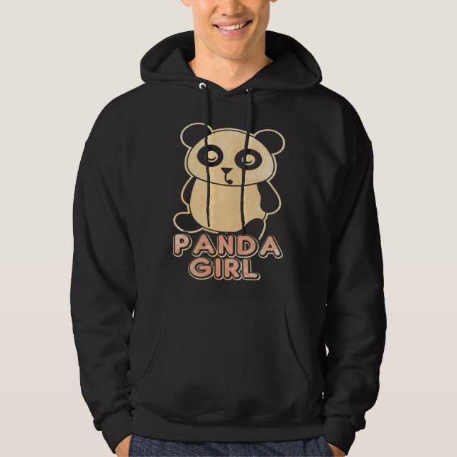 Girl Who Loves Pandas Panda Girl Hoodie (Framsida)