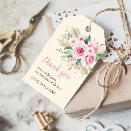 Girl Wildblomma 1st Birthday Party Presentetikett