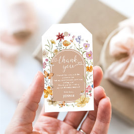 Girl Wildblomma 1st Birthday Party Presentetikett