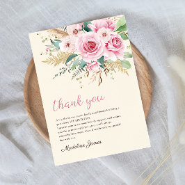 Girl Wildblomma 1st Birthday Party Tack Kort