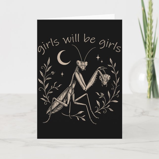Girl Will Be Girls Praying Mantis  Kort (Framsida)