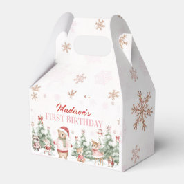 Girl Winter Onederland Woodland Animals Birthday Presentaskar