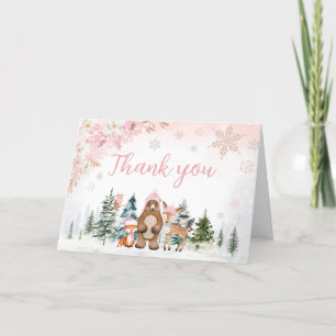 Girl Winter Woodland Baby Shower Tack Kort