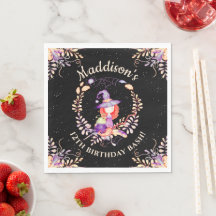 Girl Witch Birthday Watercolor