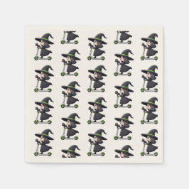 Girl Witch med Kat som ger en skotte Pappersservett