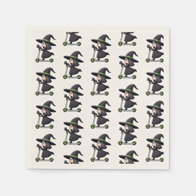 Girl Witch med Kat som ger en skotte Pappersservett (Framsidan)